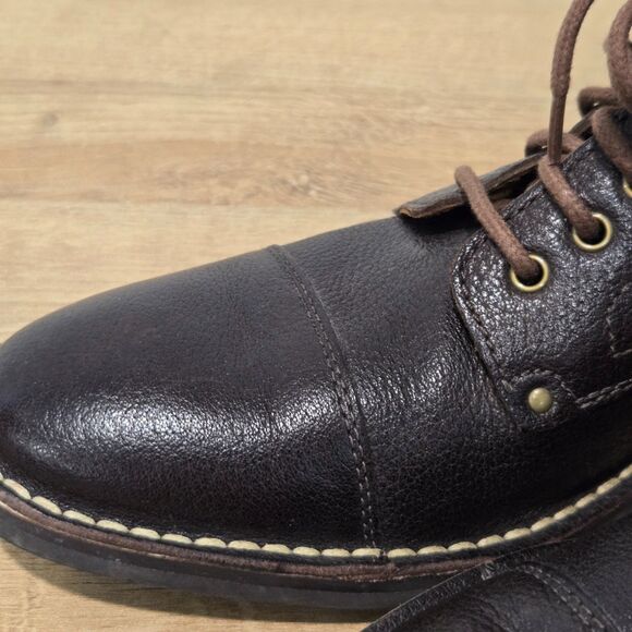 Cole Haan Canton Men's 7 Brown Chukka Leather Boots Ankle Cap Toe Lace Up shoes - Picture 4 of 8